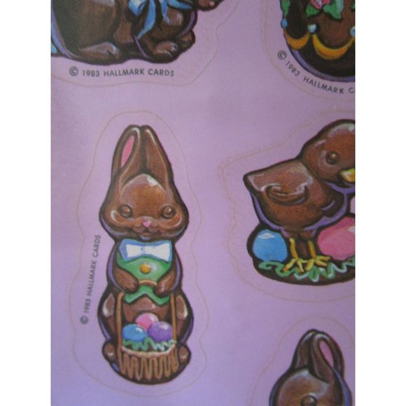 Chocolate Scented Easter Stickers Vintage Hallmark 1983 A Single Sheet - Picture 10 of 11